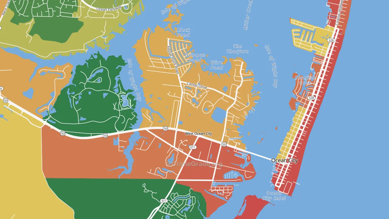 West Ocean City, MD Map of Assault Rates