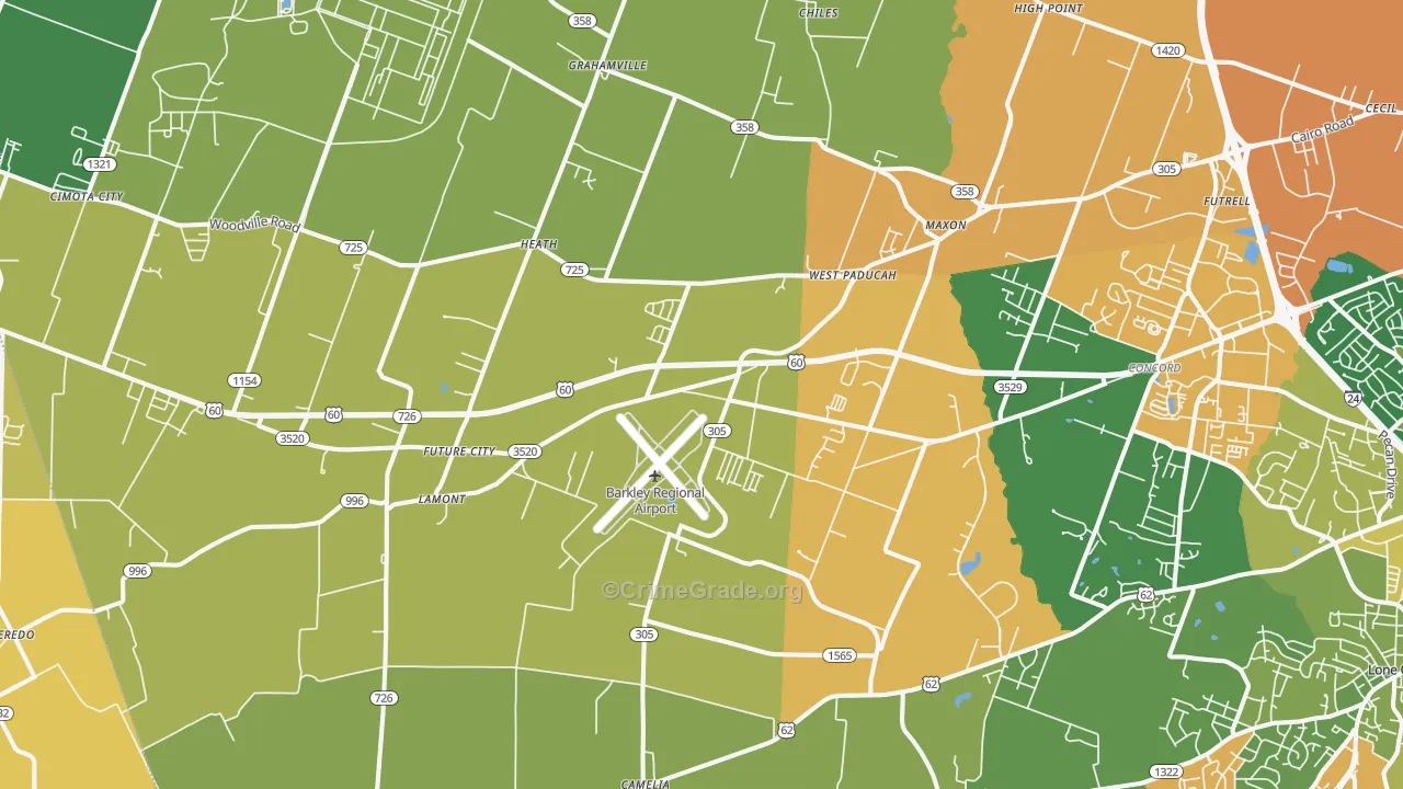 West Paducah, KY Map of Assault Rates