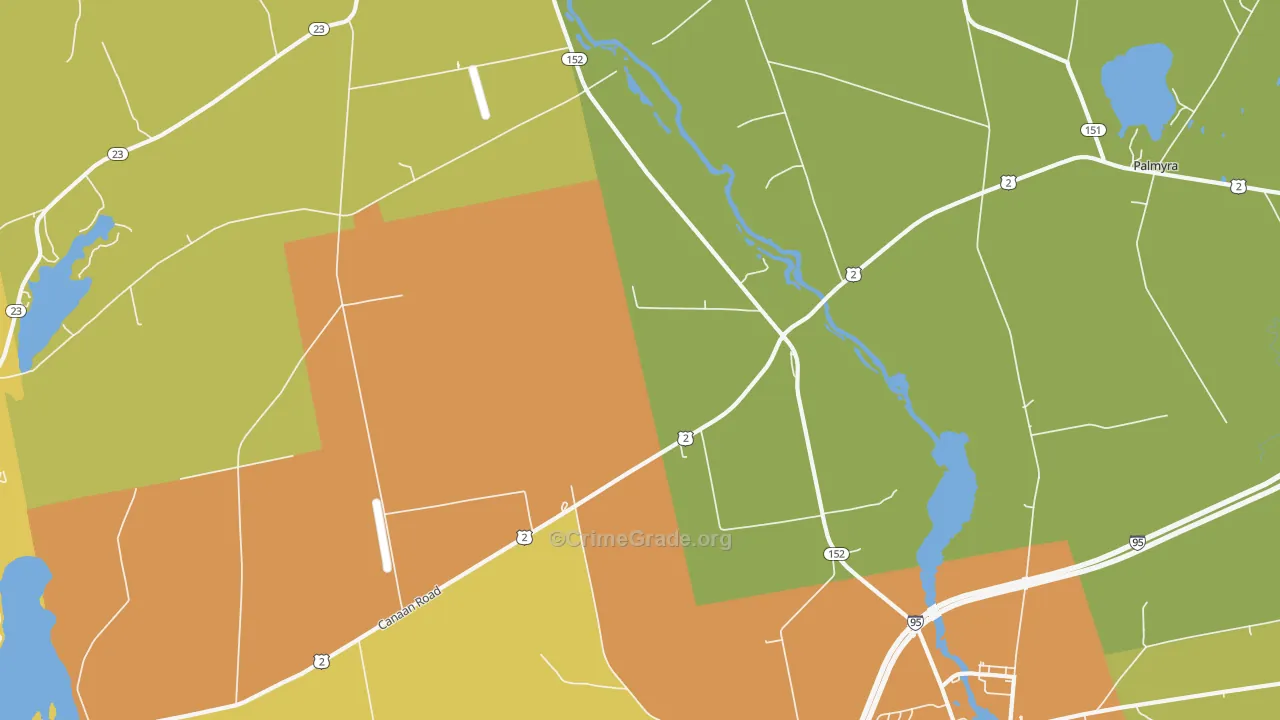 West Palmyra, ME Map of Assault Rates