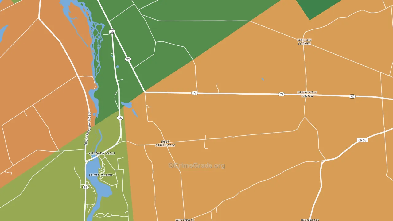 West Parishville, NY Map of Assault Rates