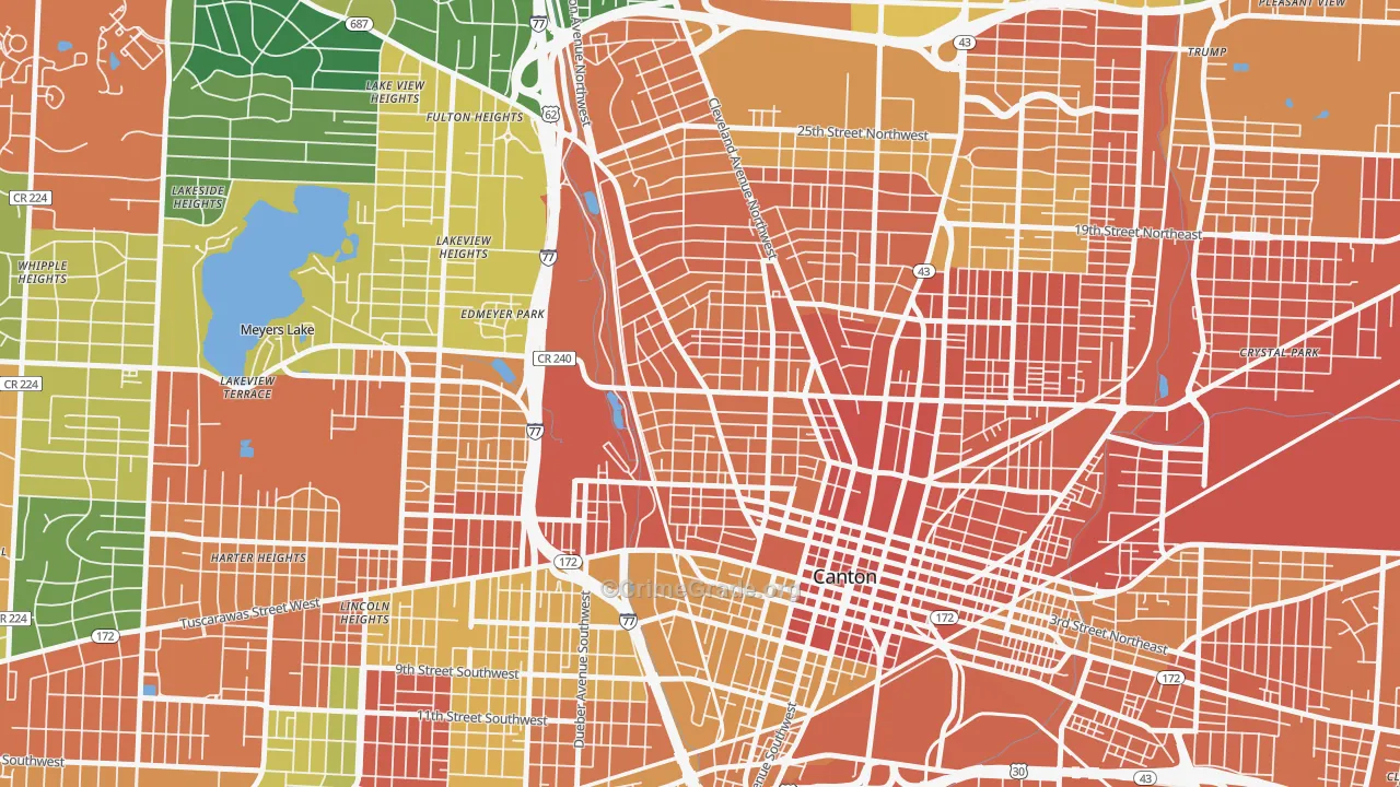 West Park, Canton, OH Map of Assault Rates