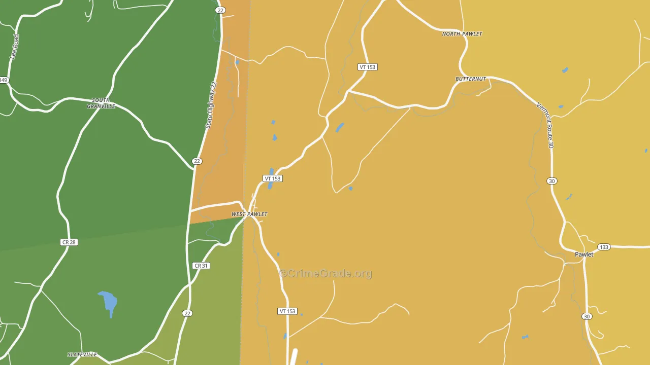 West Pawlet, VT Map of Assault Rates