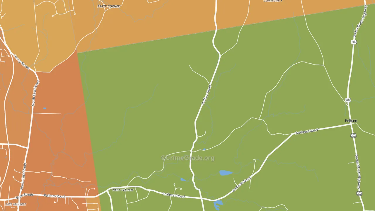 West Pelham, MA Map of Assault Rates