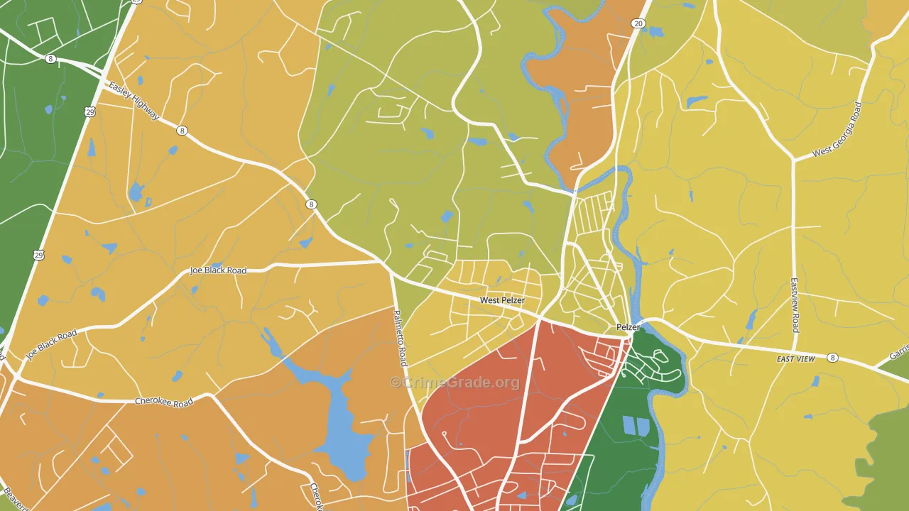 West Pelzer, SC Map of Assault Rates
