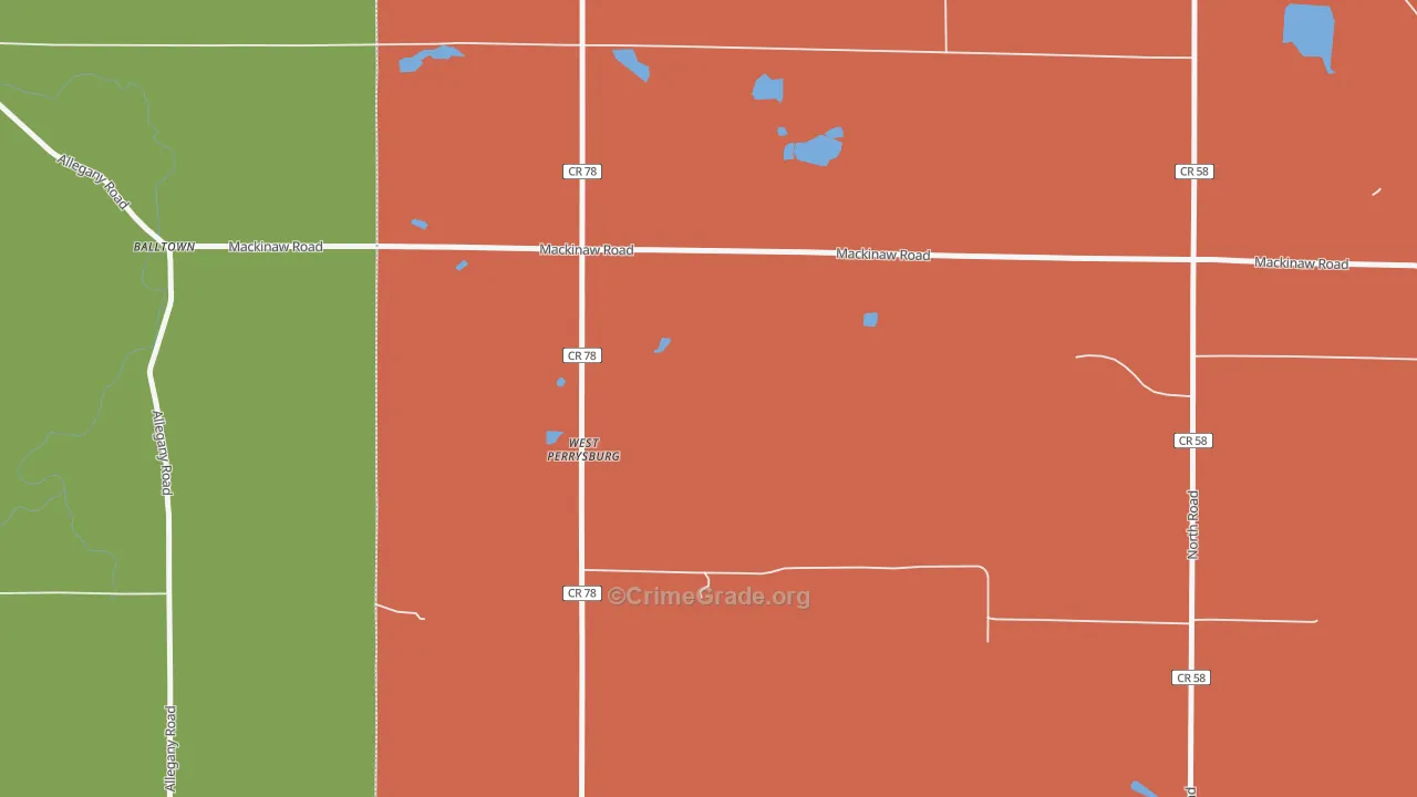 West Perrysburg, NY Map of Assault Rates