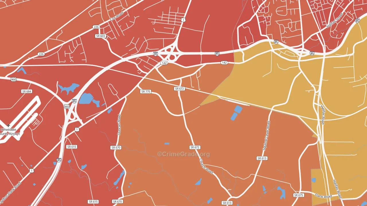 West Petersburg, VA Map of Assault Rates