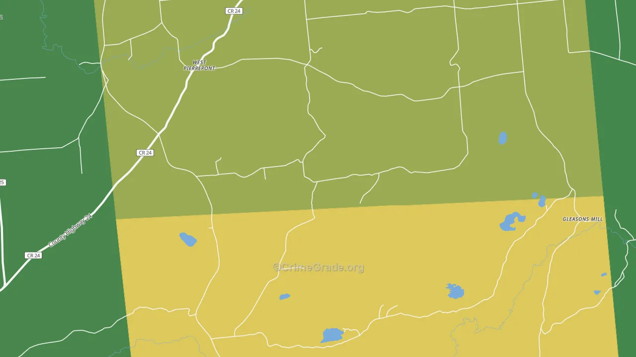 West Pierrepont, NY Map of Assault Rates