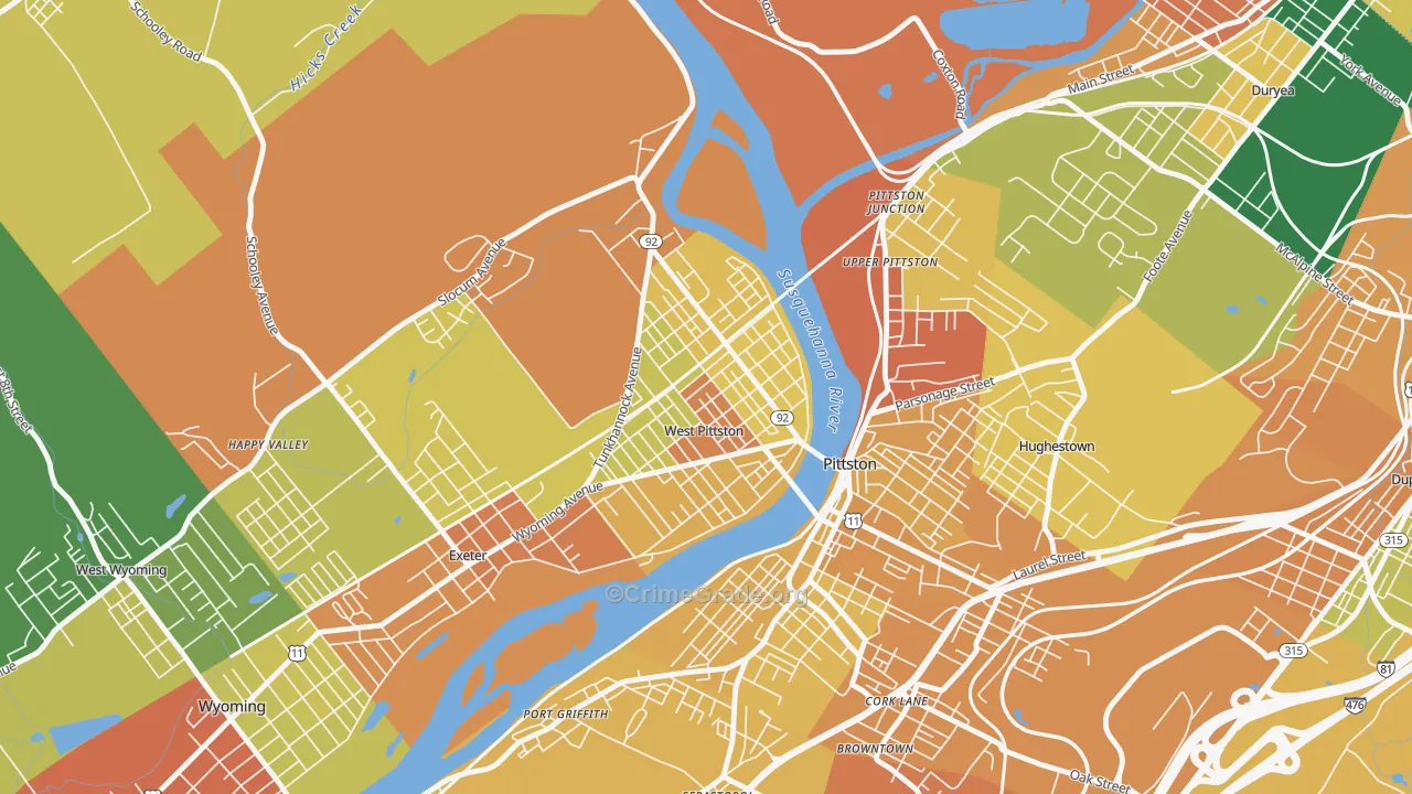 West Pittston, PA Map of Assault Rates