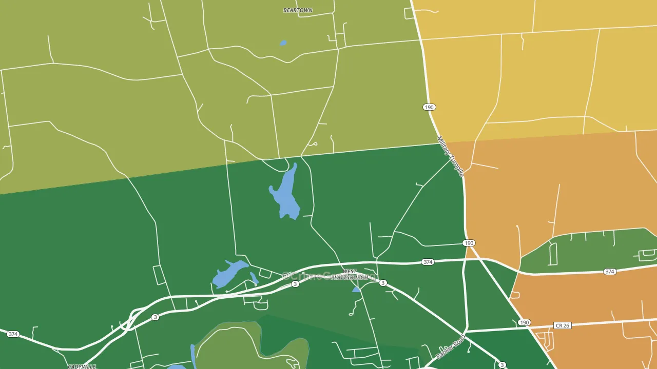 West Plattsburg, NY Map of Assault Rates