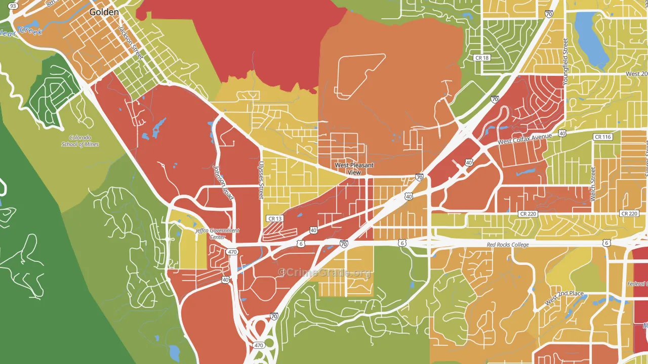 West Pleasant View, CO Map of Assault Rates