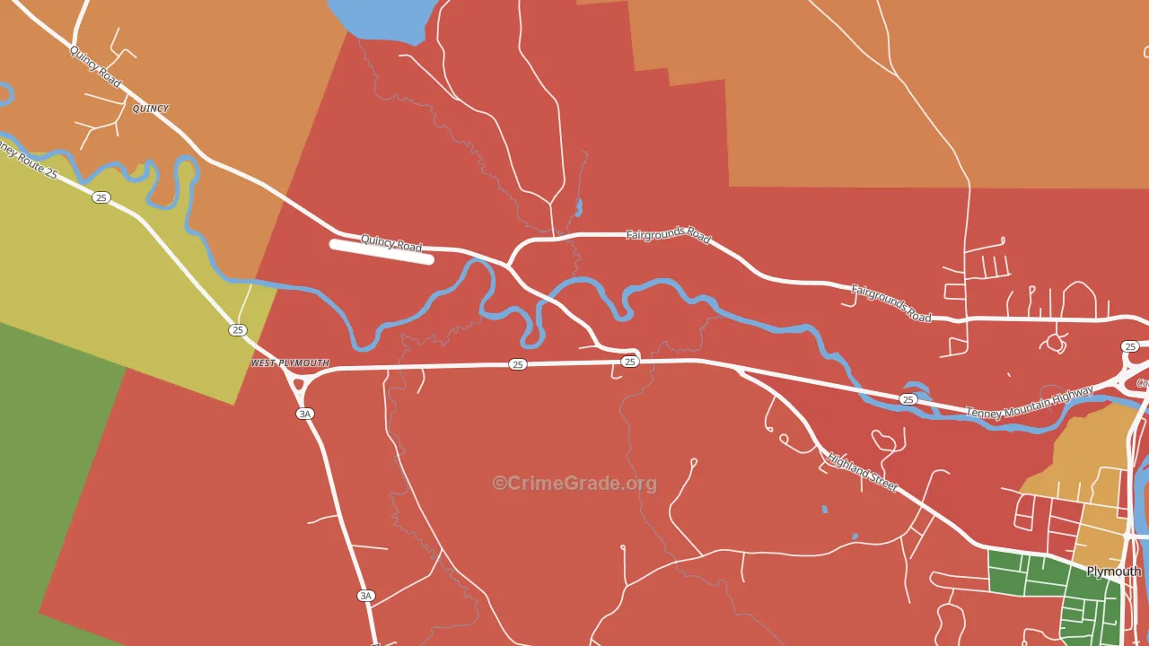 West Plymouth, NH Map of Assault Rates