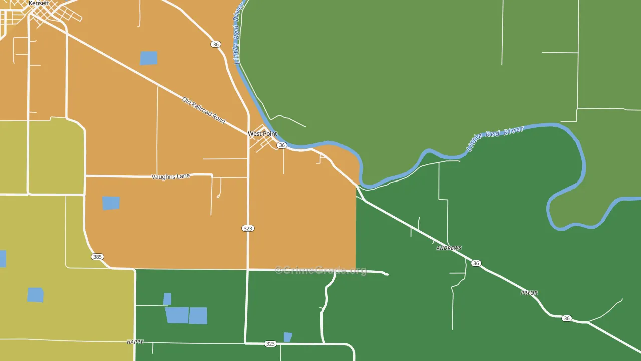 West Point, AR Map of Assault Rates