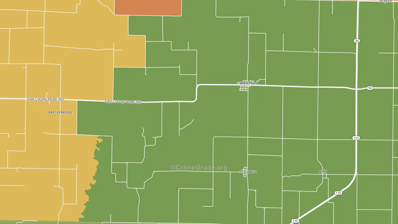 West Point, IL Map of Assault Rates