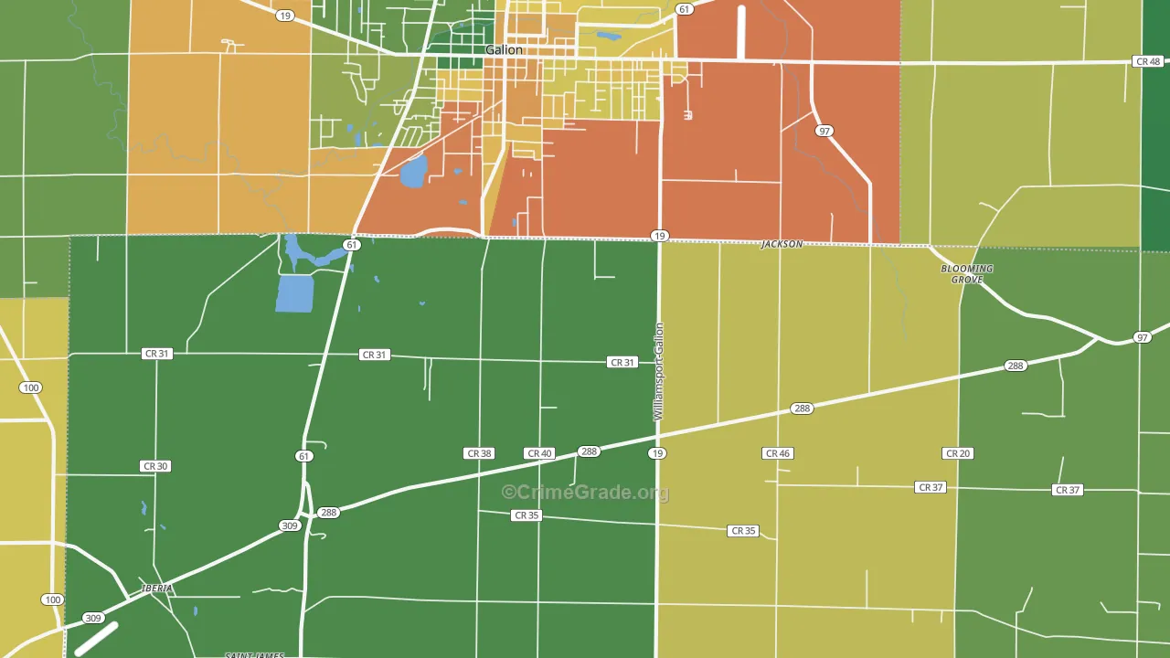 West Point, OH Map of Assault Rates