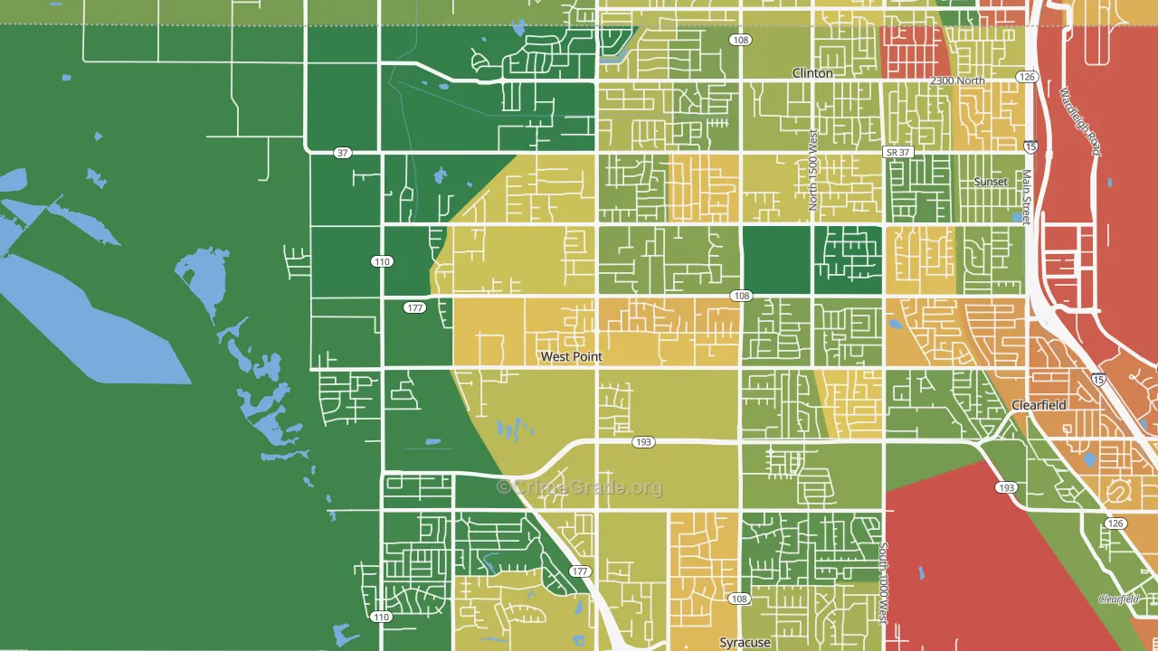 West Point, UT Map of Assault Rates