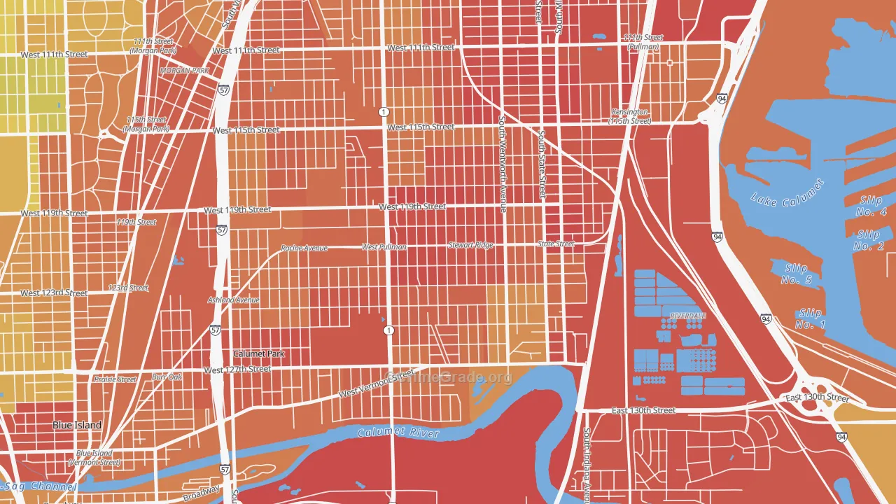 West Pullman, Chicago, IL Map of Assault Rates