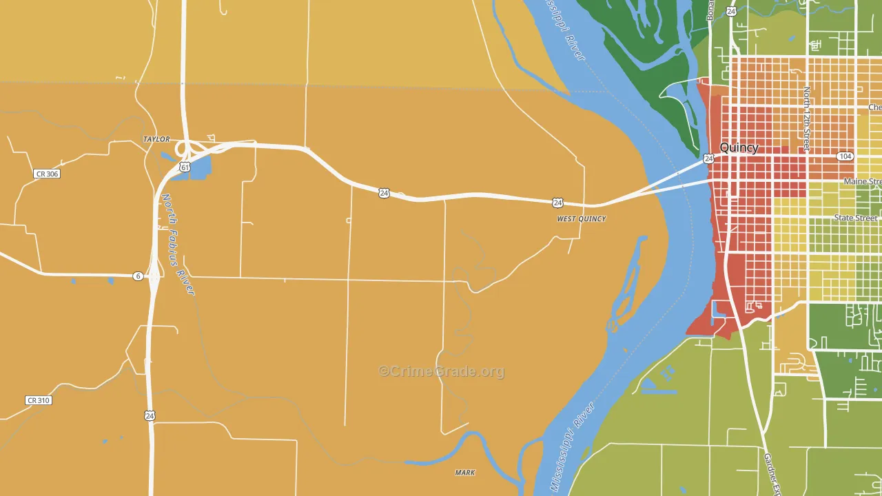West Quincy, MO Map of Assault Rates