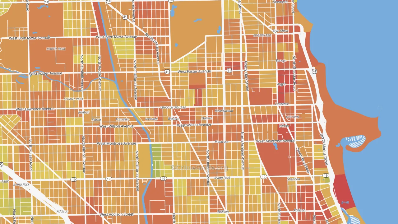 West Ravenswood, Chicago, IL Map of Assault Rates