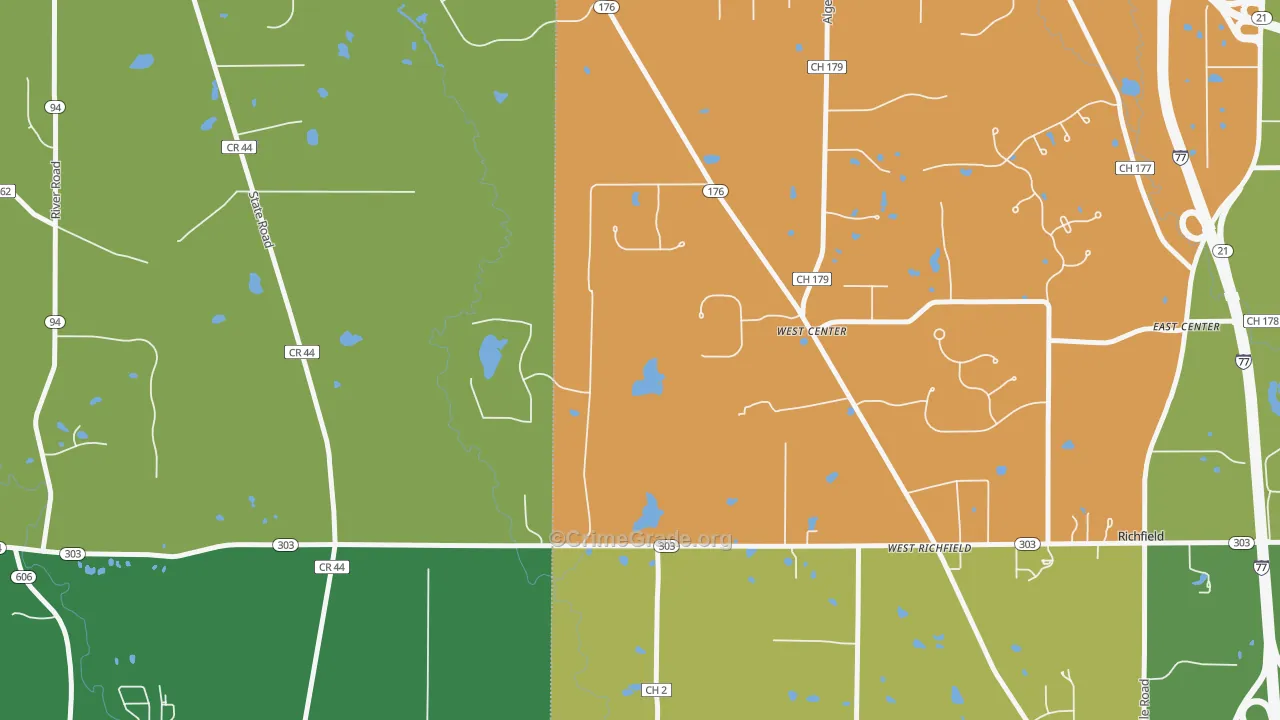 West Richfield, OH Map of Assault Rates