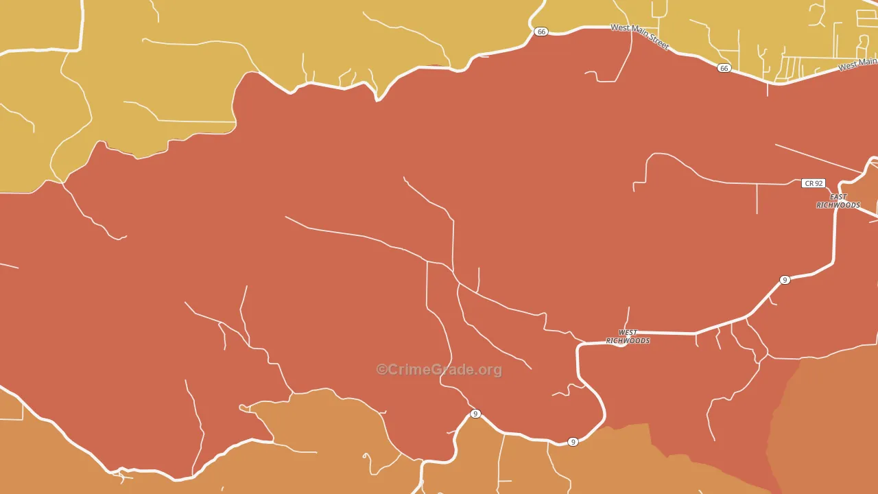 West Richwoods, AR Map of Assault Rates