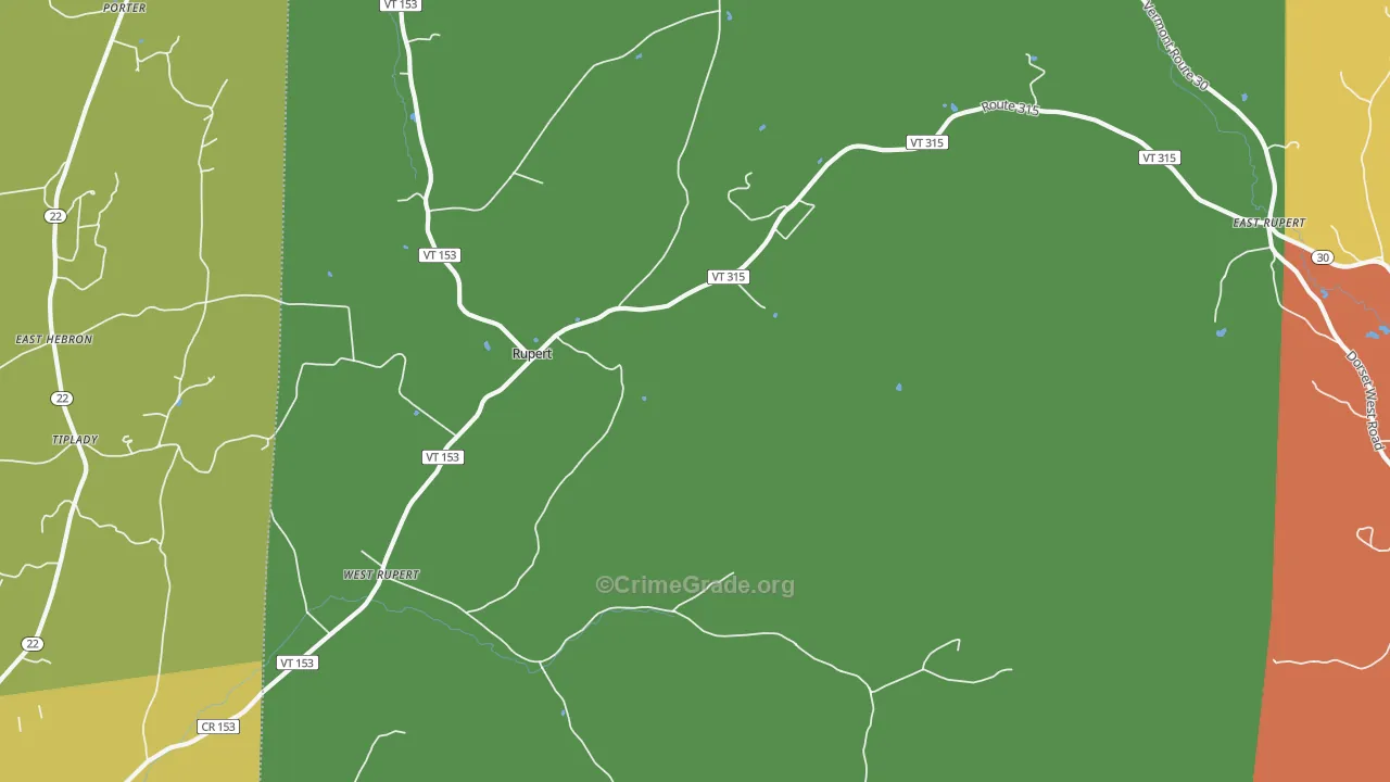 West Rupert, VT Map of Assault Rates