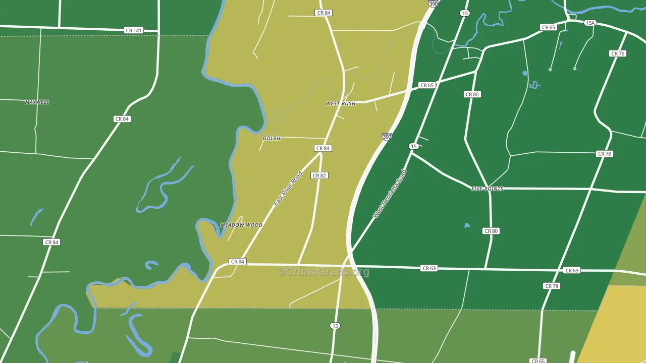 West Rush, NY Map of Assault Rates