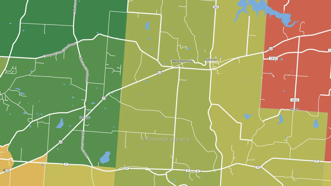 West Rushville, OH Map of Assault Rates