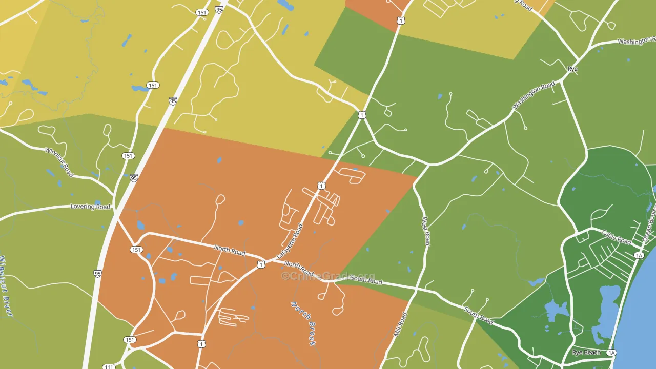 West Rye, NH Map of Assault Rates