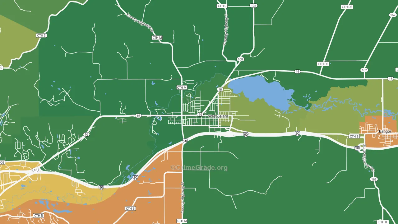 West Salem, WI Map of Assault Rates