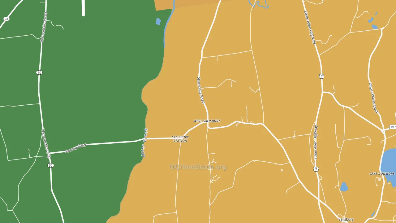West Salisbury, VT Map of Assault Rates