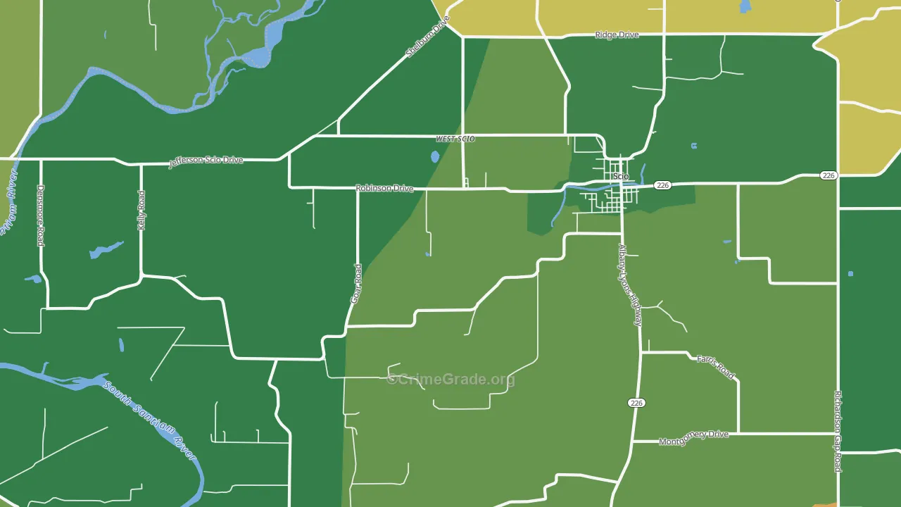 West Scio, OR Map of Assault Rates