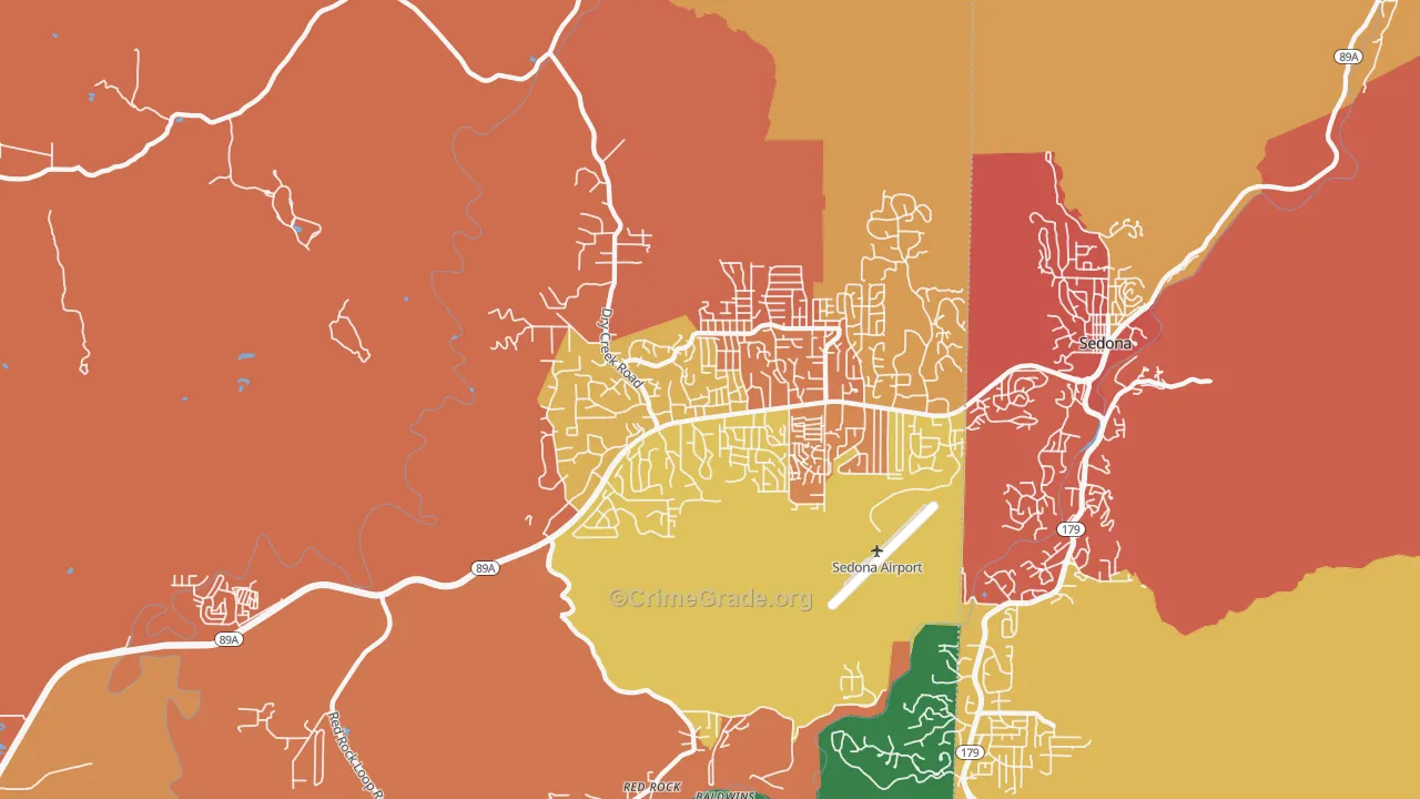 West Sedona, AZ Map of Assault Rates