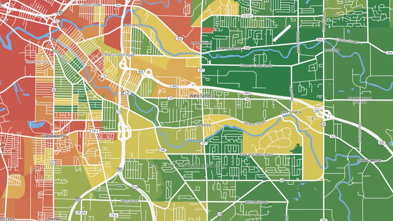West Seneca, NY Map of Assault Rates