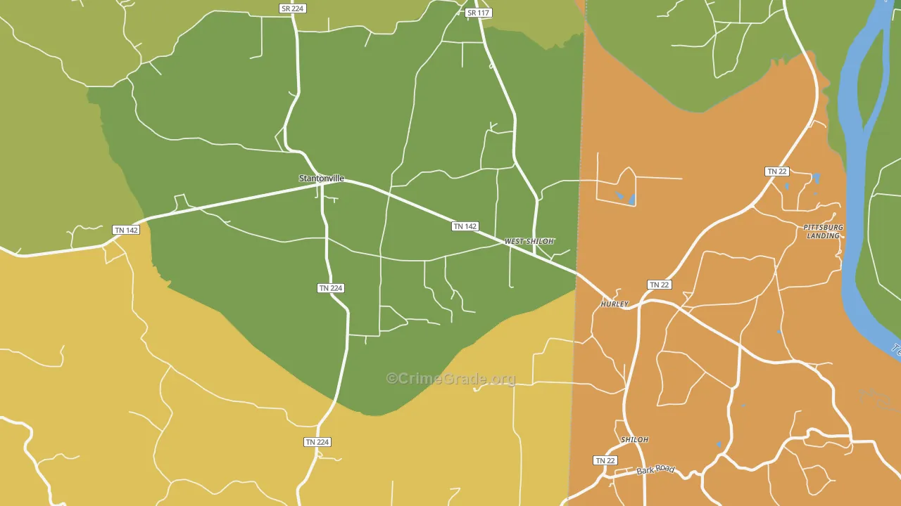 West Shiloh, TN Map of Assault Rates