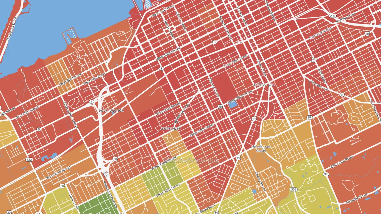 West Side Squires, Erie, PA Map of Assault Rates