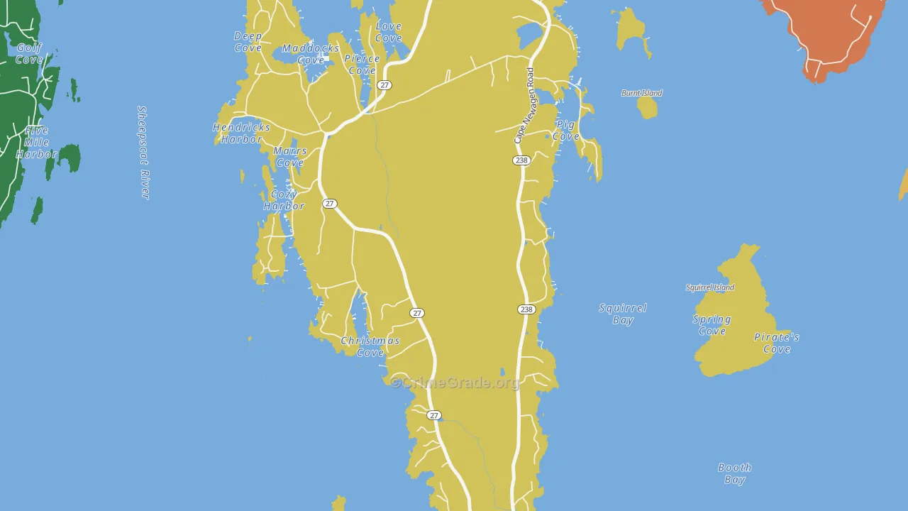 West Southport, ME Map of Assault Rates