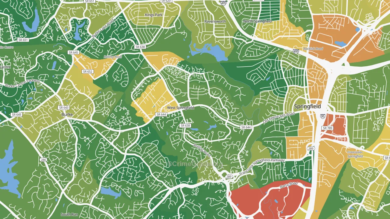 West Springfield, VA Map of Assault Rates
