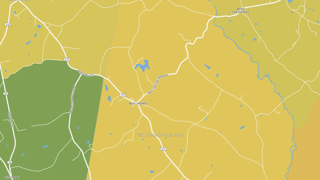 West Springs, SC Map of Assault Rates