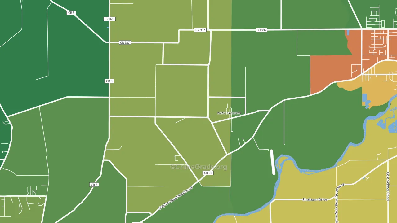 West Stayton, OR Map of Assault Rates