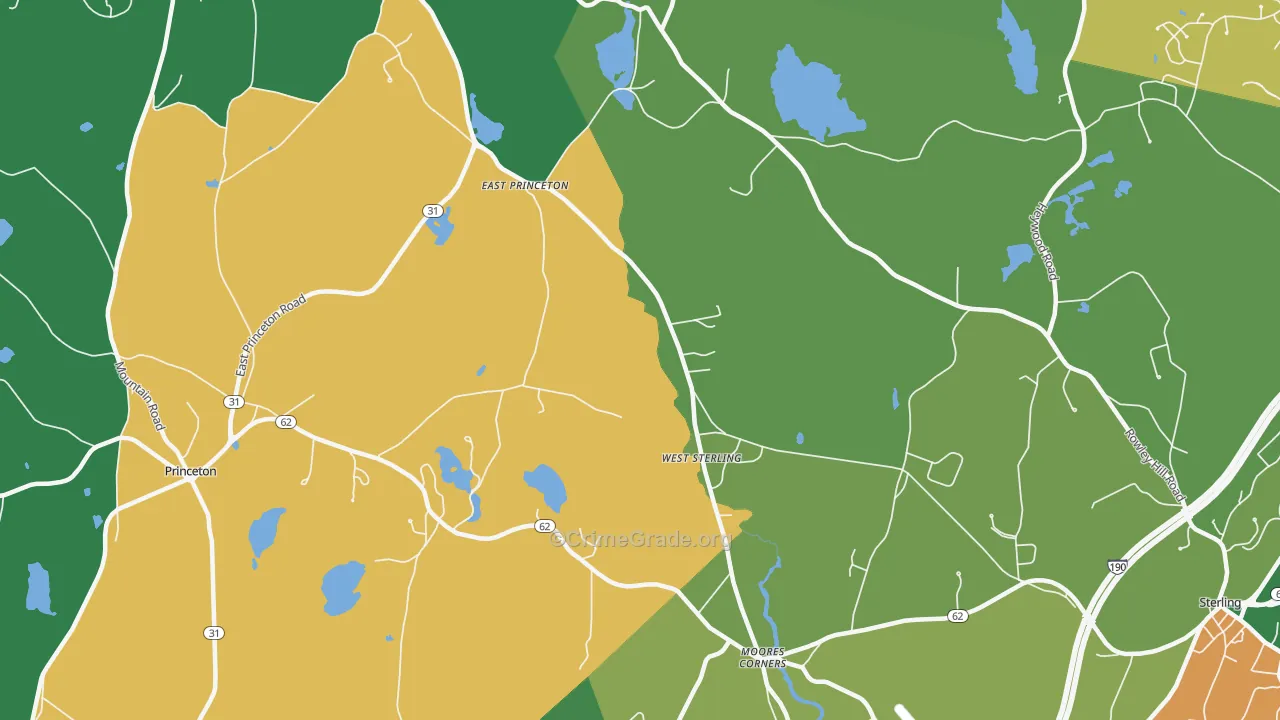West Sterling, MA Map of Assault Rates