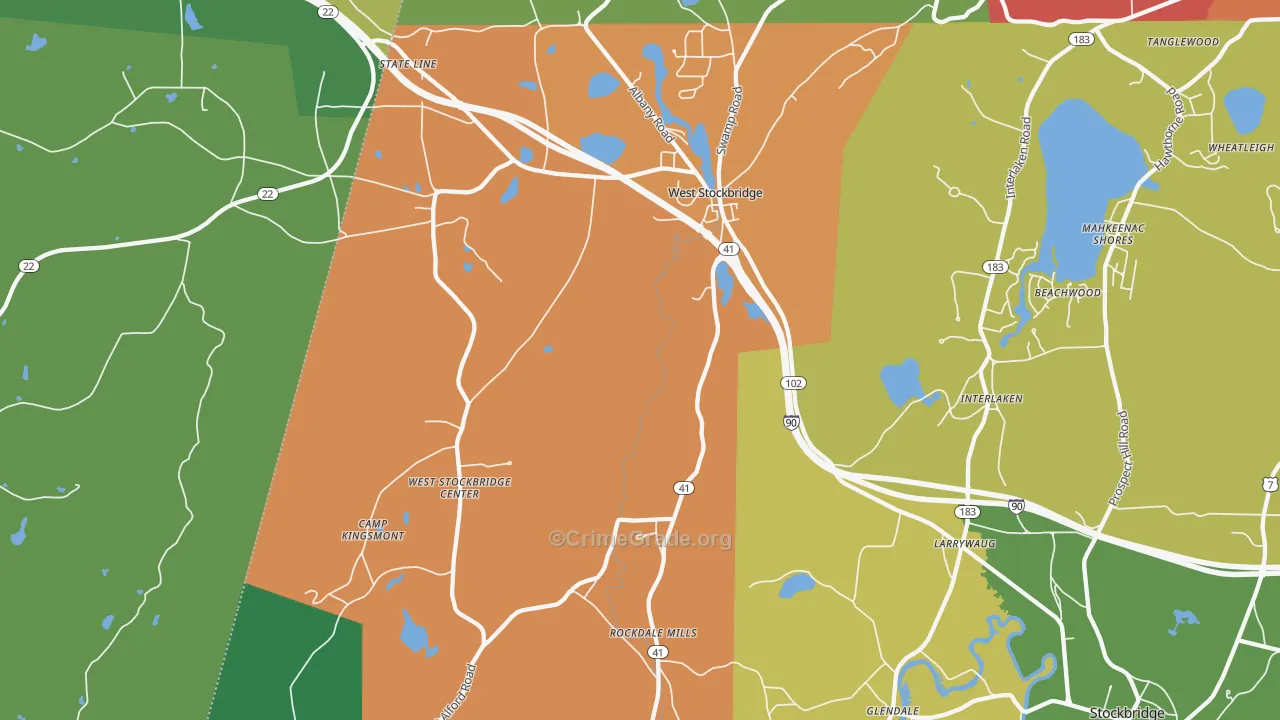 West Stockbridge, MA Map of Assault Rates