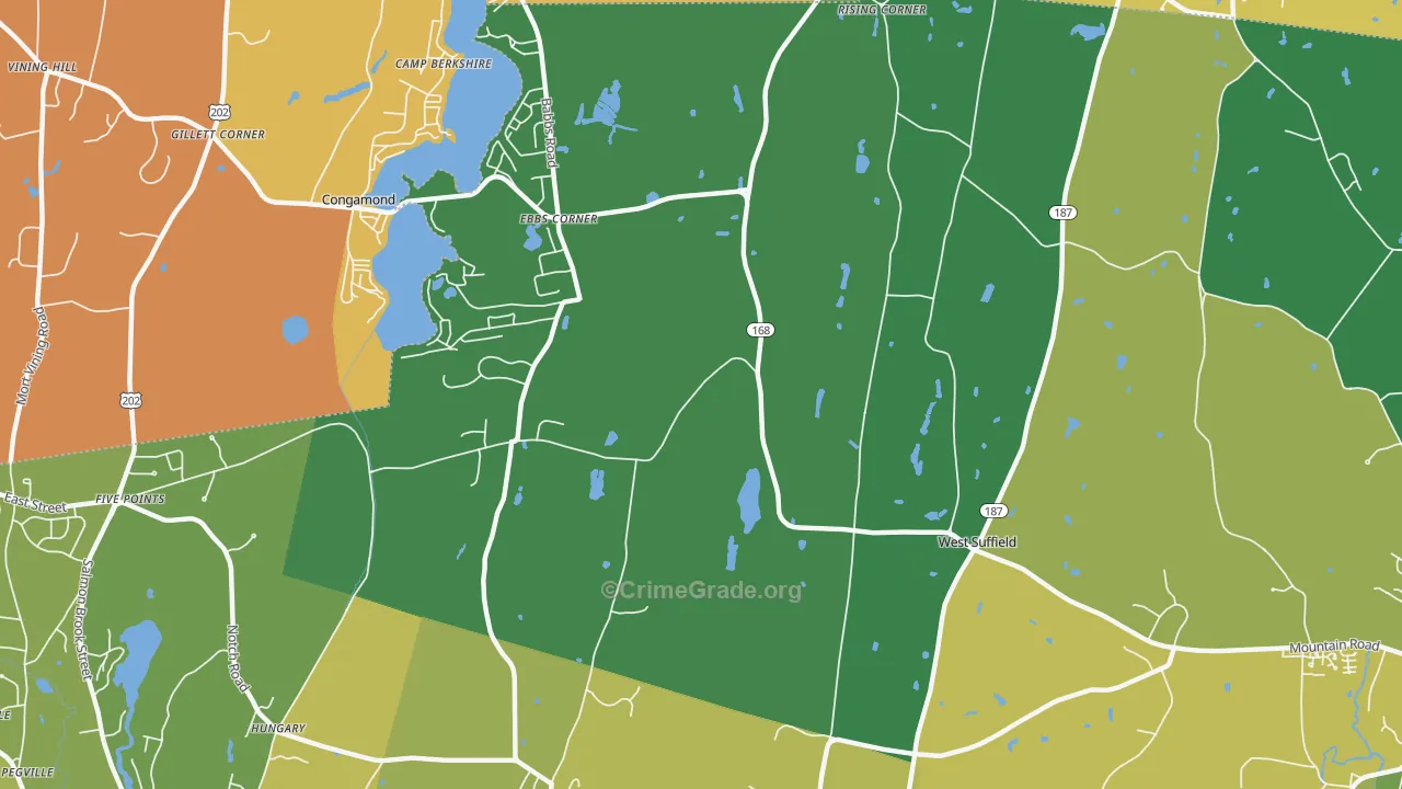West Suffield, CT Map of Assault Rates