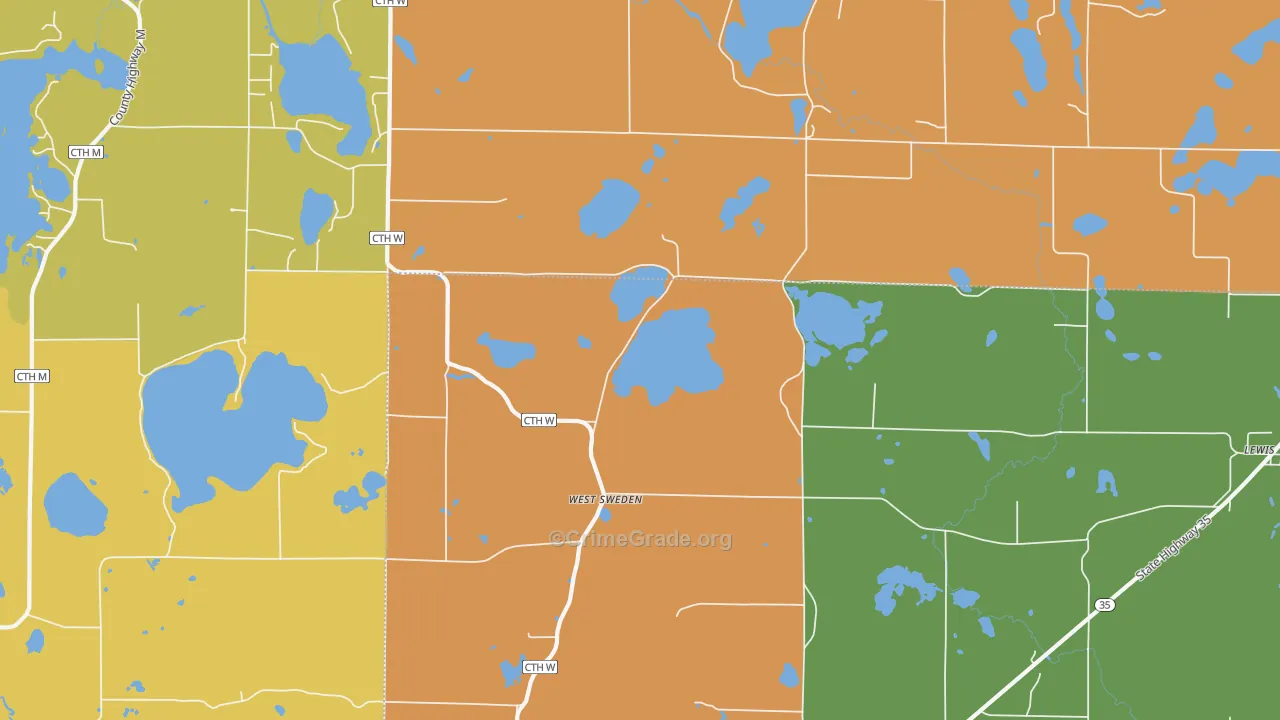 West Sweden, WI Map of Assault Rates