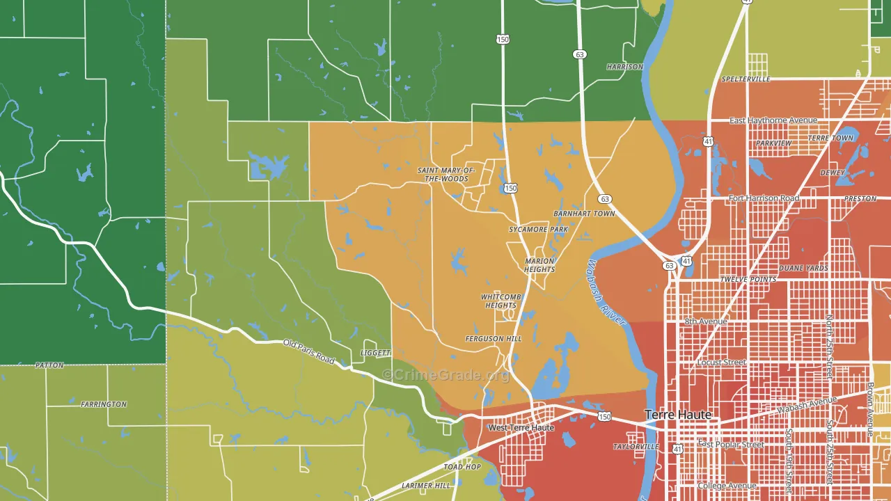 West Terre Haute, IN Map of Assault Rates