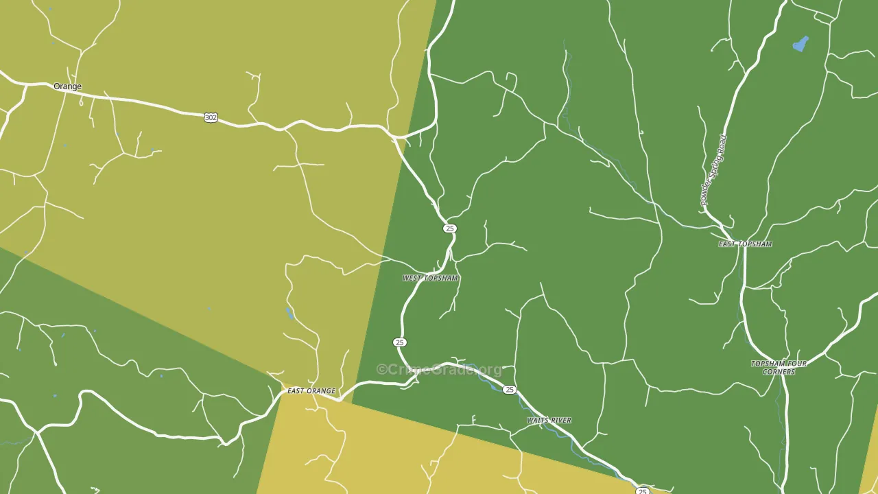 West Topsham, VT Map of Assault Rates