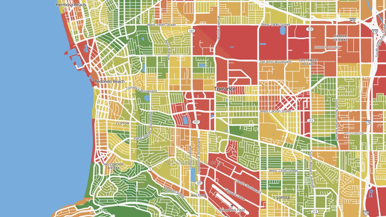 West Torrance, Torrance, CA Map of Assault Rates