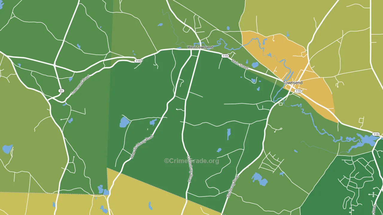 West Townsend, MA Map of Assault Rates