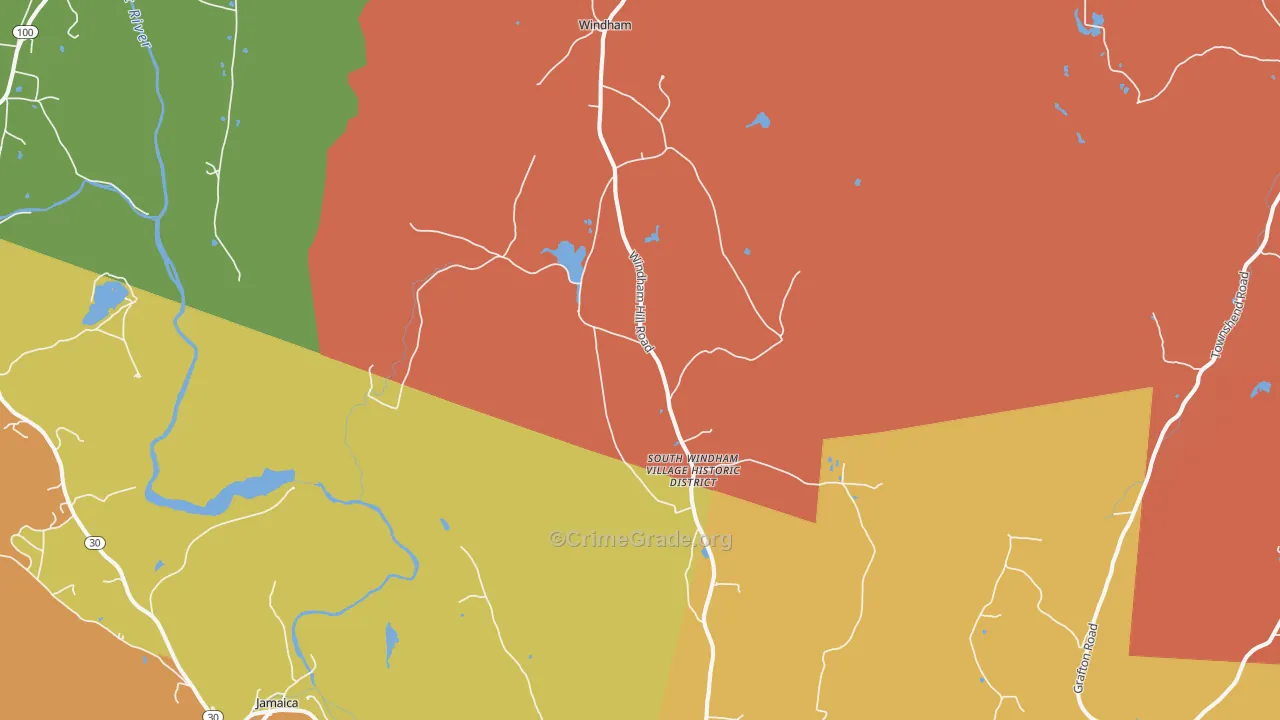 West Townshend, VT Map of Assault Rates