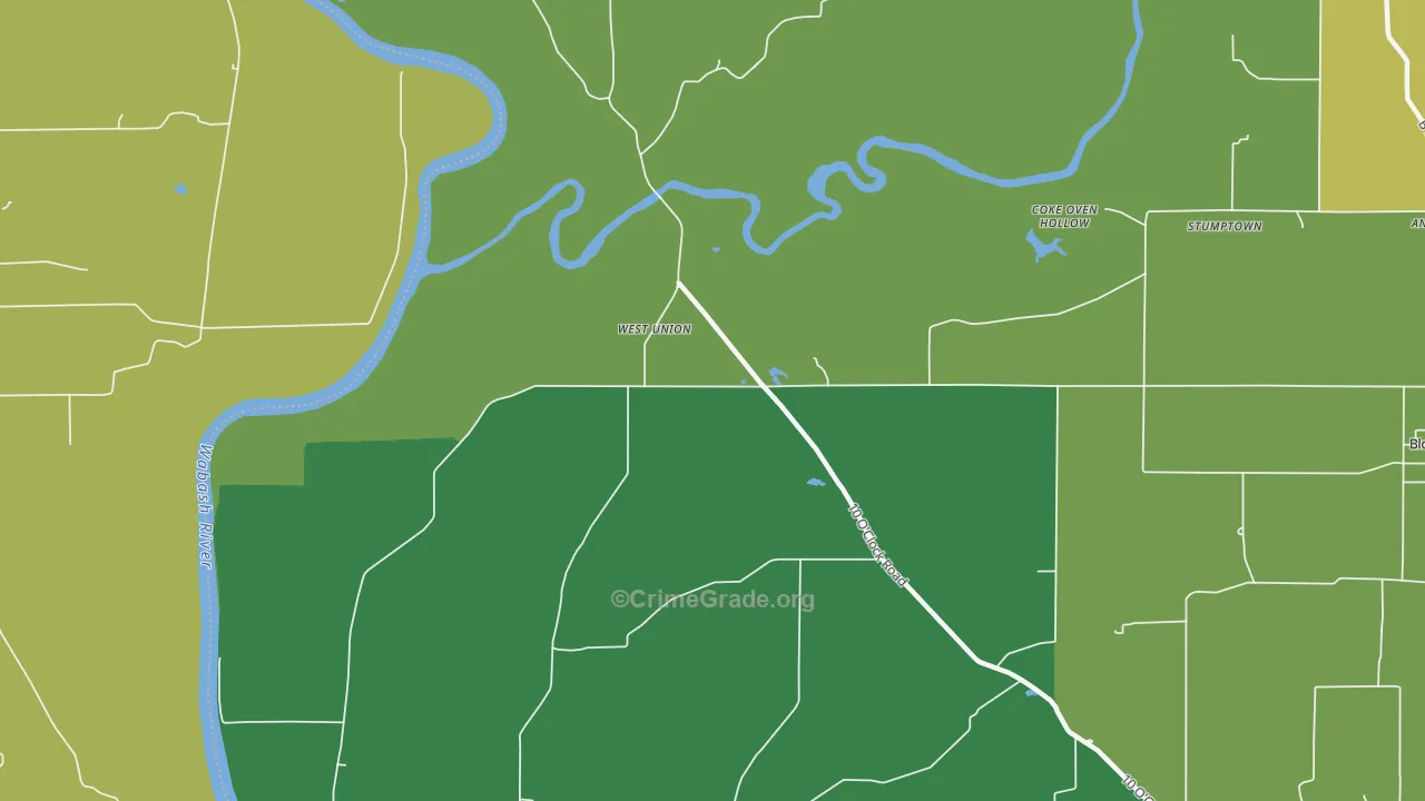 West Union, IN Map of Assault Rates