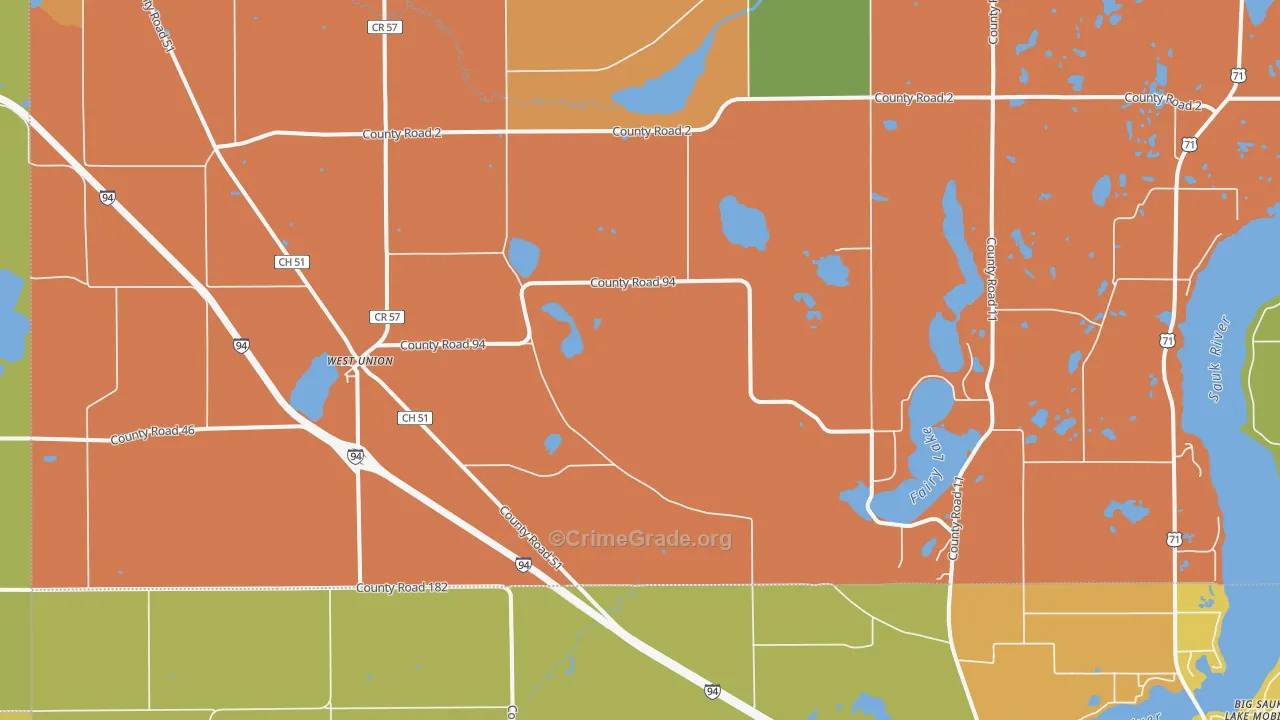 West Union, MN Map of Assault Rates